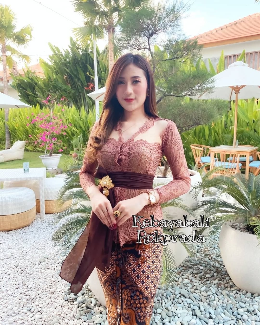Modern Bali Kebaya Set - Floral Embroidery & Batik Skirt | Nursing-Friendly 🌸