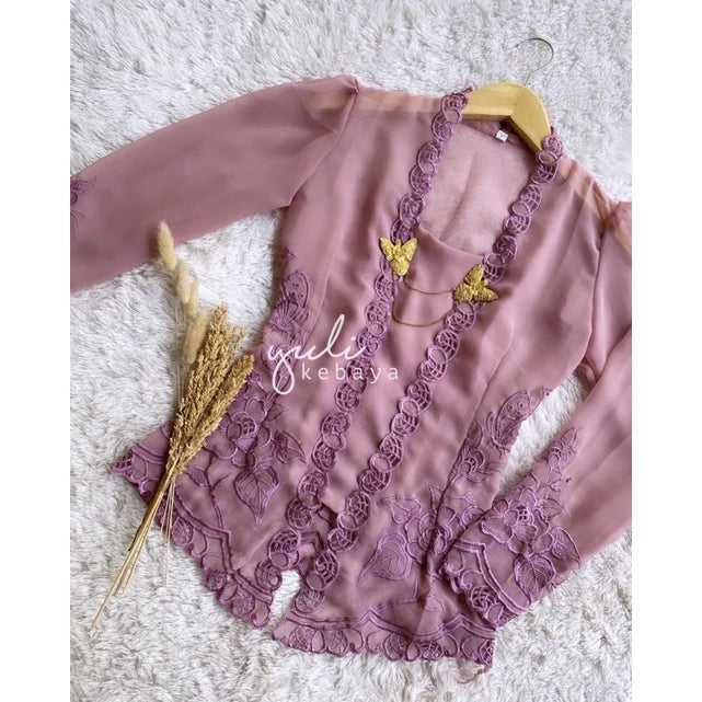 Bali Embroidery Kebaya | Luxury Chiffon | Handstitched Elegance