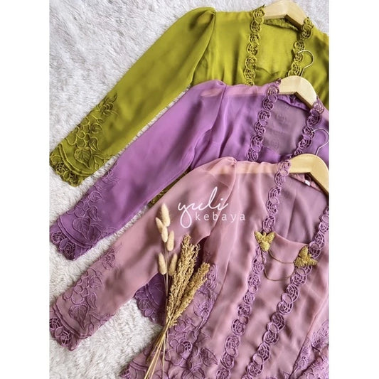 Bali Embroidery Kebaya | Luxury Chiffon | Handstitched Elegance