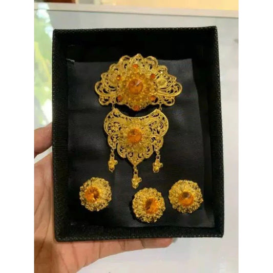 Balinese Alpaca Brooch Set | Kebaya Jewelry | 3-Piece ACS2