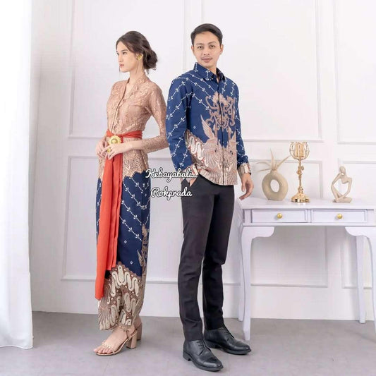 Modern Batik Couple Set | Bali Kebaya & Javanese Batik | Matching Wedding Outfits