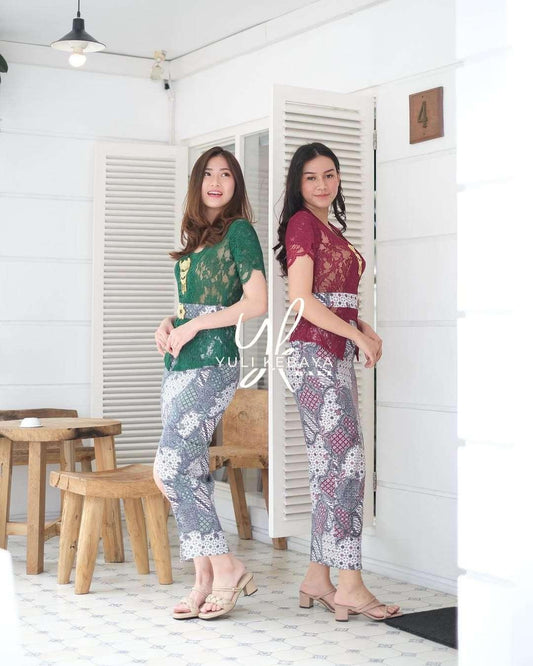 Ellena Series Kebaya Set | Sofia Brocade | Complete Outfit (Kebaya+Skirt+Belt)
