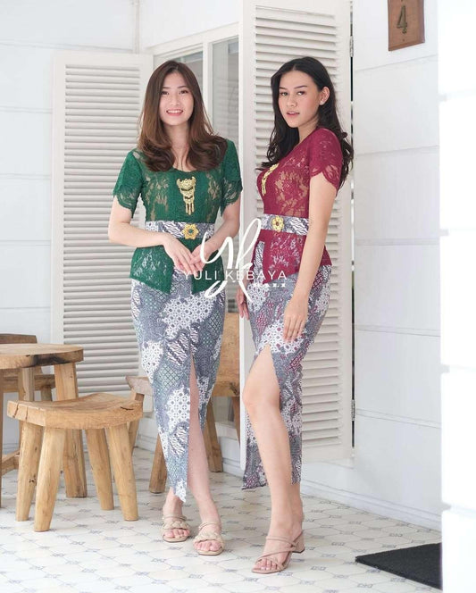 Ellena Series Kebaya Set | Sofia Brocade | Complete Outfit (Kebaya+Skirt+Belt)