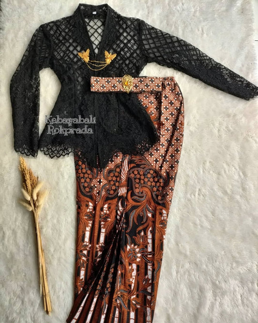 Norvina Series: Elegant Brocade & Batik Kebaya Set - Wedding & Formal