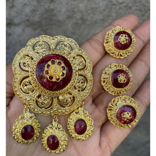 Sunflower Alpaca Brooch Set – Kebaya Accessories (Full Set)