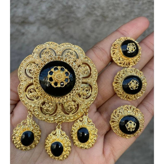 Sunflower Alpaca Brooch Set – Kebaya Accessories (Full Set)