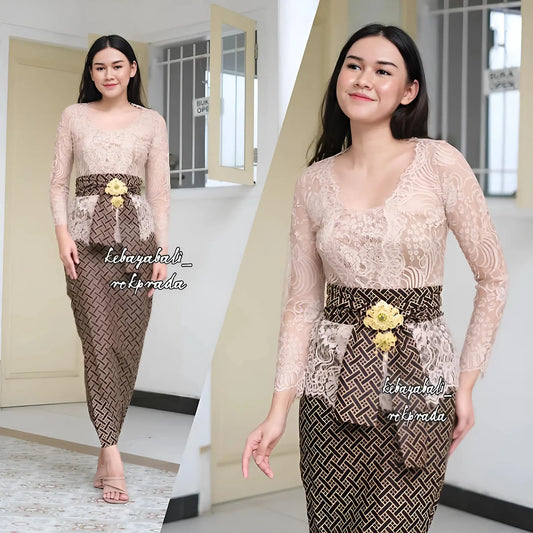 Kayla Kebaya Set - Brocade & Batik Wedding Dress (Complete Outfit)