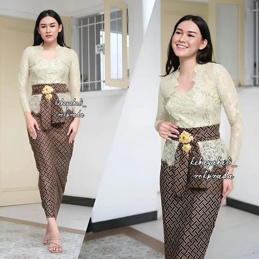 Kayla Kebaya Set - Brocade & Batik Wedding Dress (Complete Outfit)