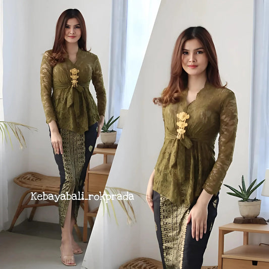 Maribel Kebaya Set - Brocade & Batik Wedding Dress (Complete Set)